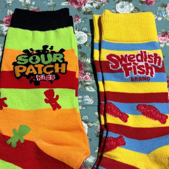 New! Sour Patch Kids! & Swedish Fish brand Socks! 2 pairs of socks never worn 💫 - Picture 2 of 3